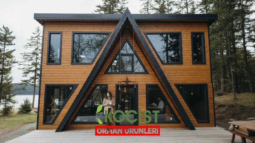 Ahşap bungalov ev — atölye üretimi